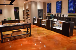 Interior of HEYA cannabis dispensary